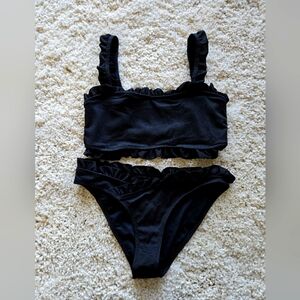 Black Ruffled Women's Bikini